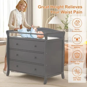 3 Drawers Baby Changing Table Wooden