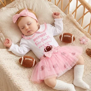 Baby Girl Football Romper